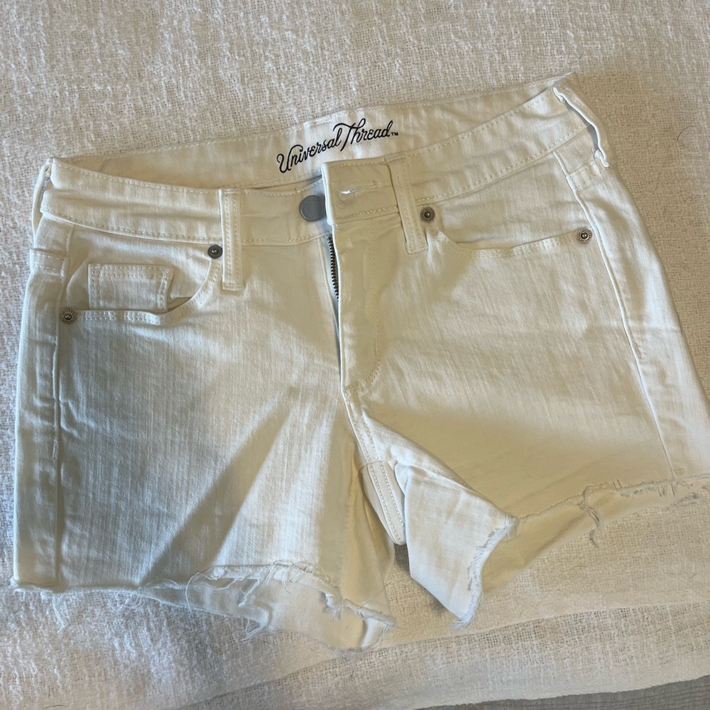 White denim shorts